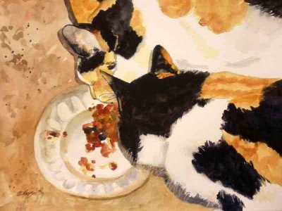 Calicos Eating Pie.jpg