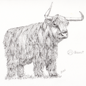 20231025Sk9 Highland Cow (Animal & Wildlife, Inktober 27-Beast).png