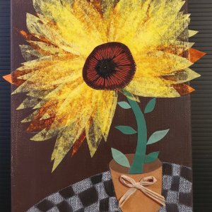 Sunflower in bleeding tissue paper, resized.jpg