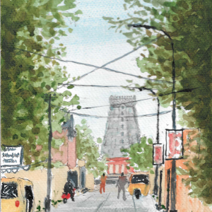 Marundeeswarar Koil, East Gopuram - sketched on location 151125 - 14 cms x 21.6 cms.png