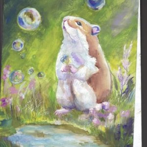 Media 'Soap Bubble Hamster in Casein.jpg' in category 'Water Media'