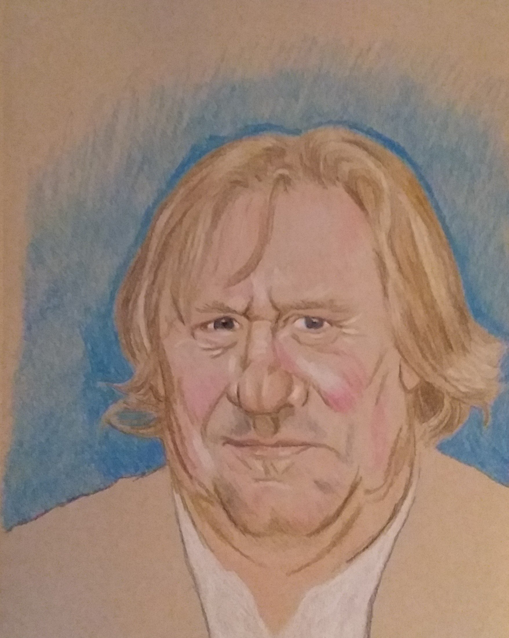 Gerard Depardieu portrait: Work in progress.
