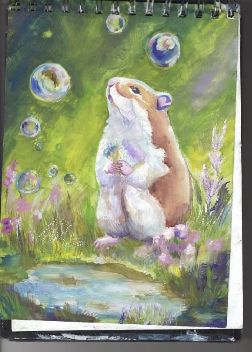 Soap Bubble Hamster in Casein.jpg